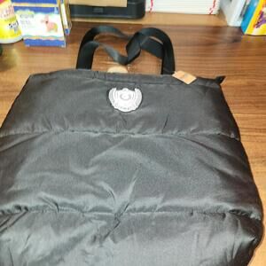 Victoria's Secret PINK Black Quilted Puffer Tote Bag New with Tags 18" x 18"